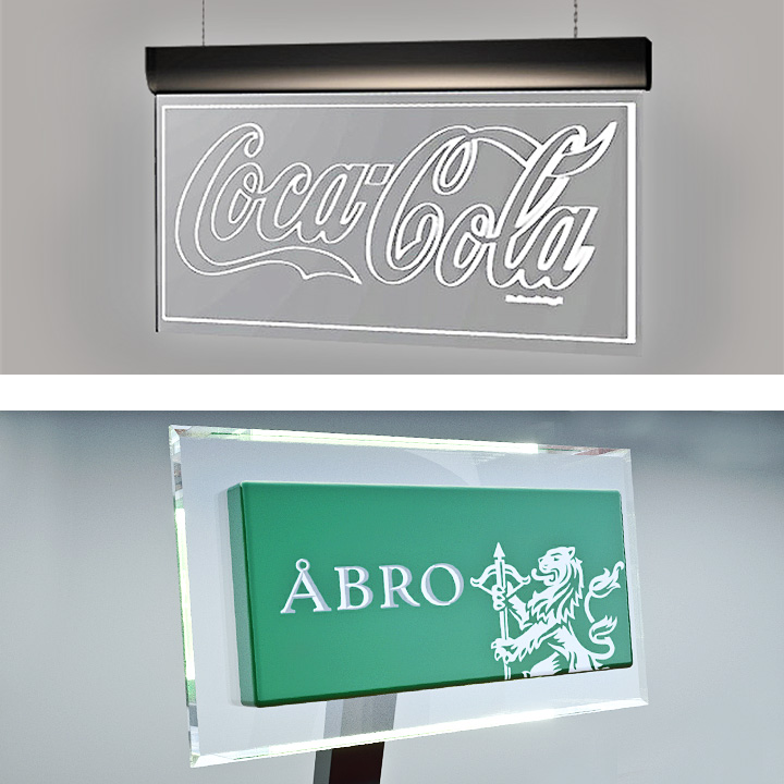 Key Company | INTERIOR | Engraved signs | Coca-Cola & Abro